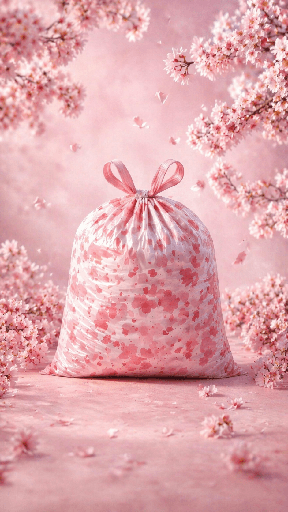 Sac poubelle NABELL parfum Cherry Blossom — Fleur de cerisier — rose poudré