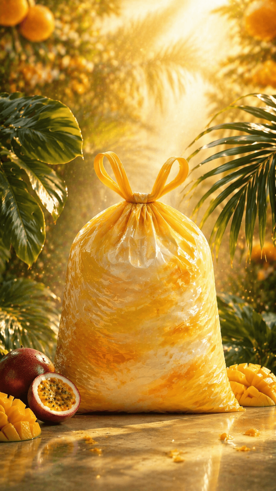 Sac poubelle NABELL parfum Mango-Passion — Mangue & fruit de la passion — jaune solaire