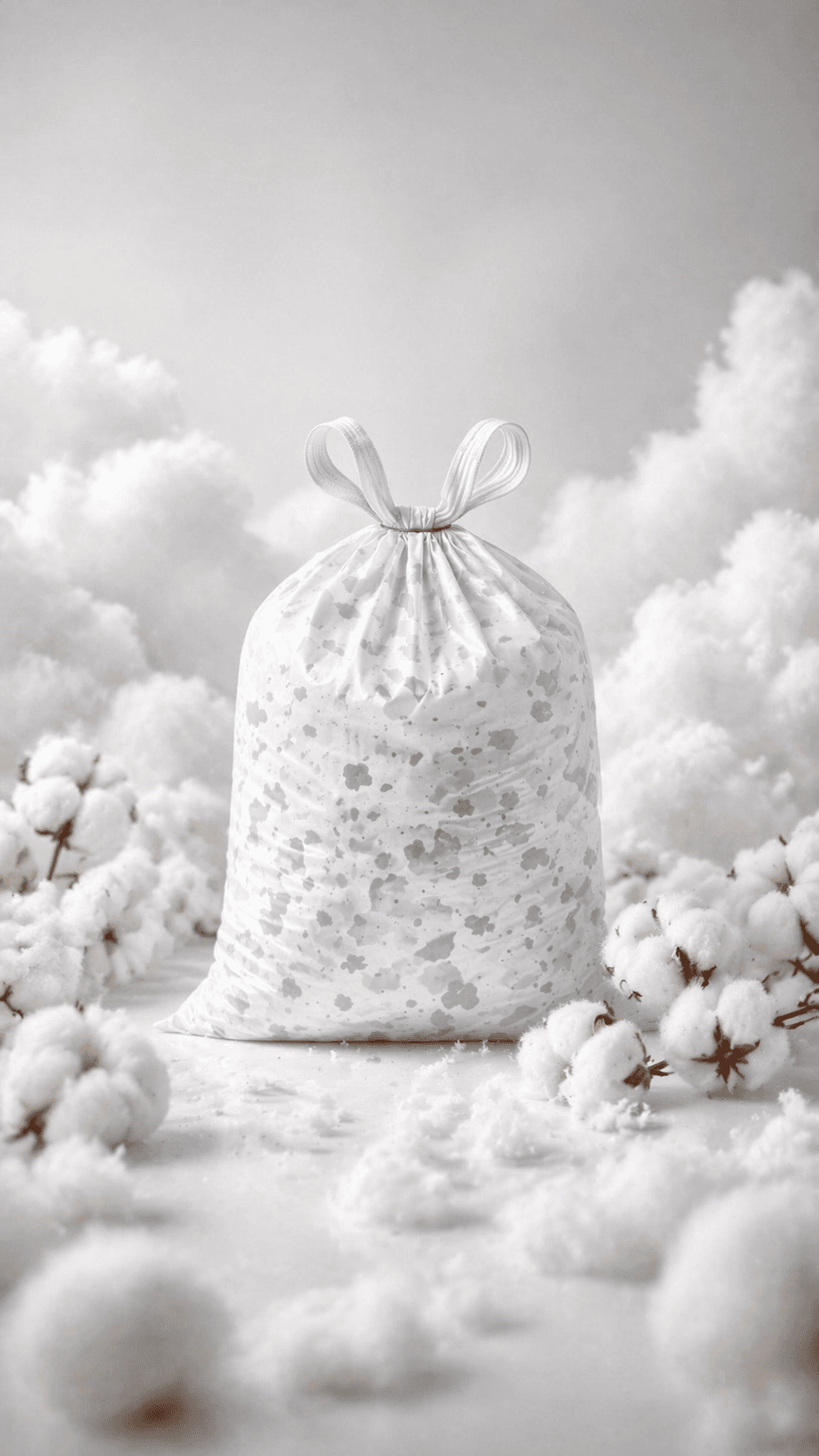 Sac poubelle NABELL White Musk dans un décor de coton et nuages
